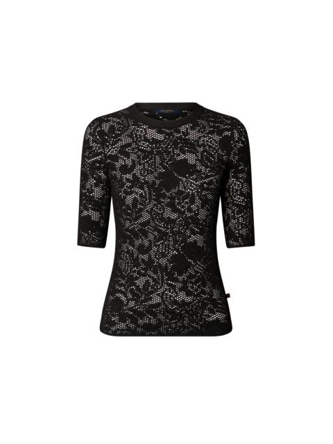 Louis Vuitton Floral Lace Knit Top