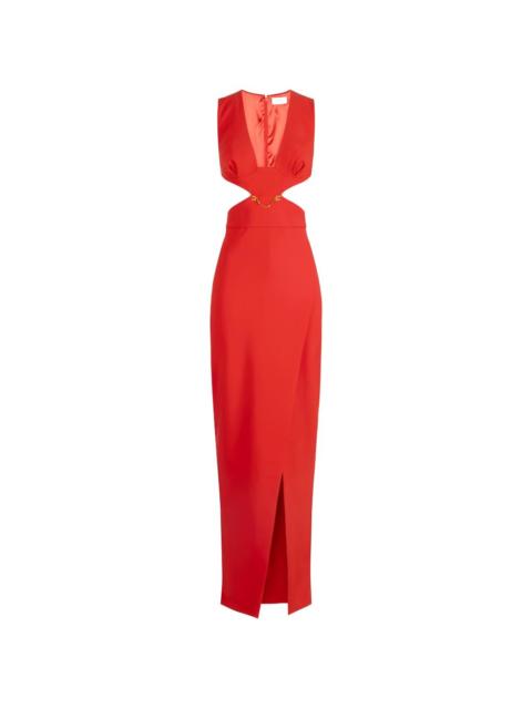ELISABETTA FRANCHI cut-outs chain-detail maxi dress