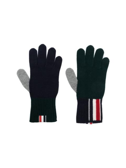 Fun Mix intarsia-knit logo wool gloves