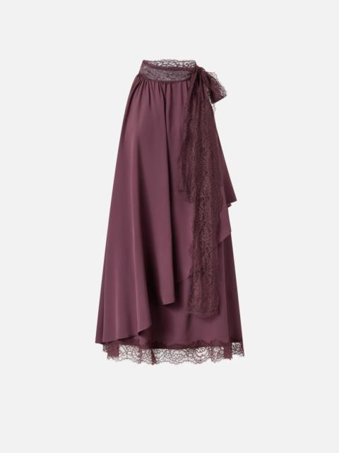 PINKO LONG WRAP SKIRT WITH LACE BOW