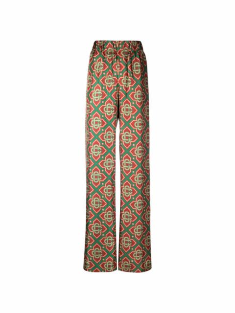 geometric-print high-waist trousers