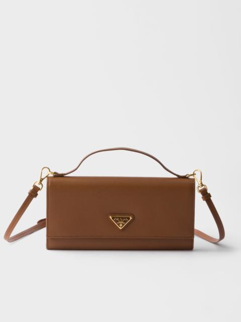 Prada Saffiano leather wallet with shoulder strap