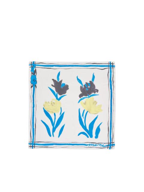 Marni flower stripe silk foulard