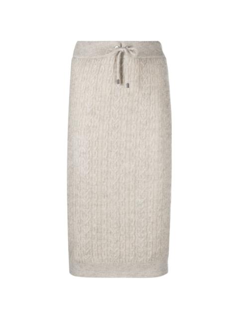cable-knit fitted pencil skirt