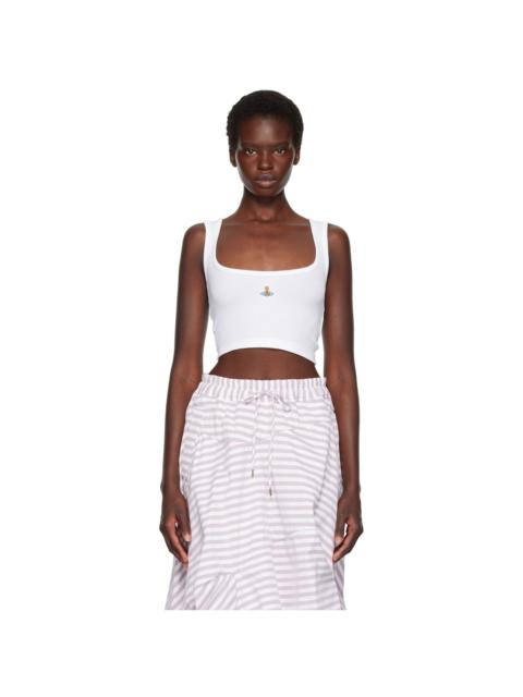 Vivienne Westwood White Cropped Rib Tank Top