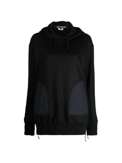 Junya Watanabe quilted panelled drawstring cotton hoodie