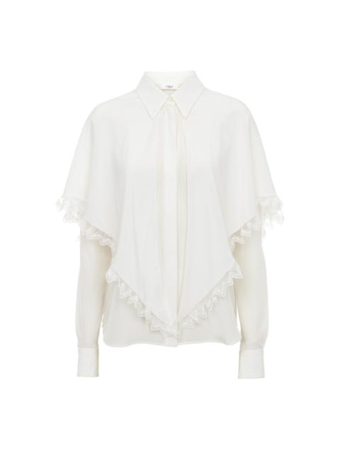 Chloé KNOTTED HERITAGE CAPE BLOUSE IN SILK