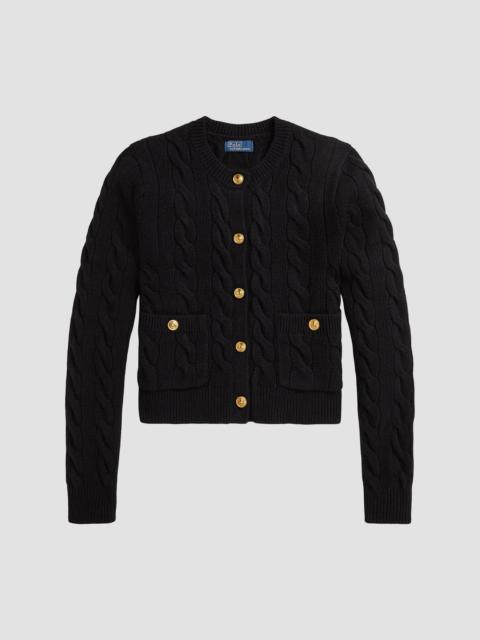 Polo Ralph Lauren Women's Wool-Cashmere Cable-Knit Cardigan - Polo Black