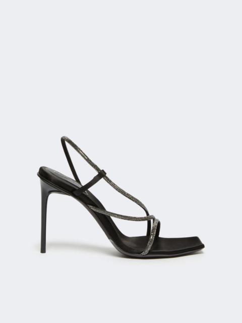 Max Mara STARK Satin and crystal sandals - BLACK
