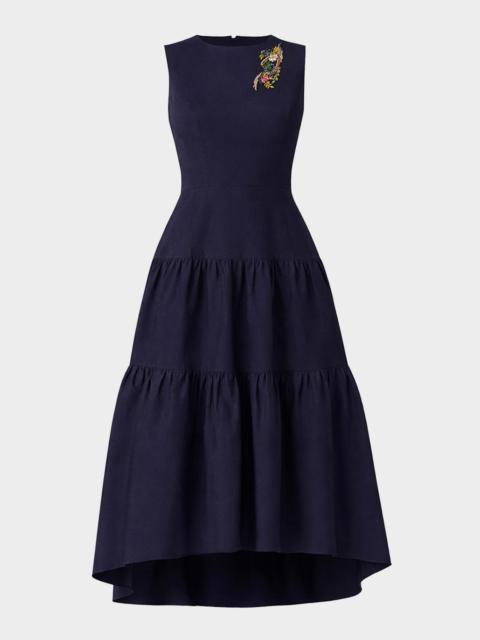 Shoshanna Skylar Tiered High-Low Maxi Dress