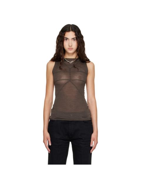 Rick Owens Brown Tower Sleeveless Temple T Top
