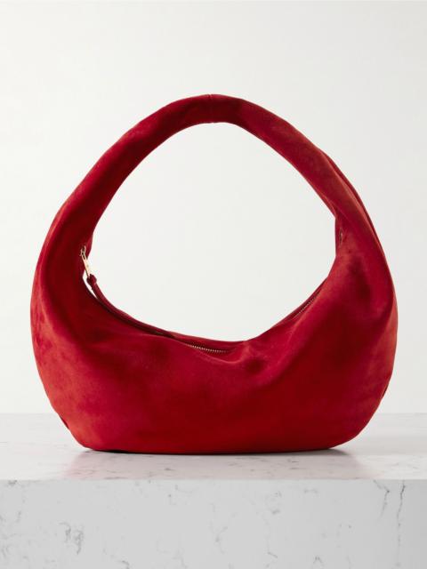 KHAITE Olivia medium suede tote Red