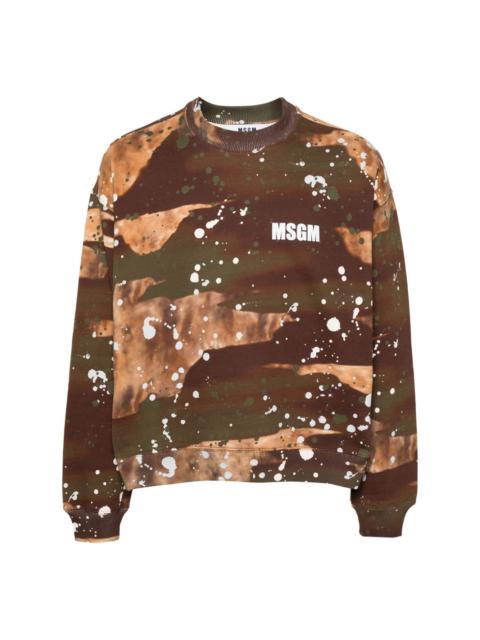 MSGM paint-splatter cotton sweatshirt