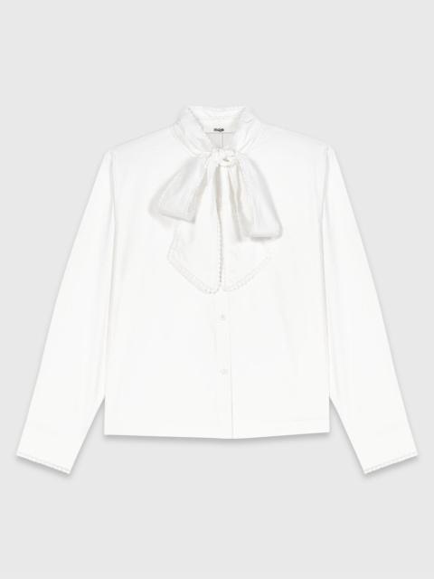 maje Shirt with removable pussy bow