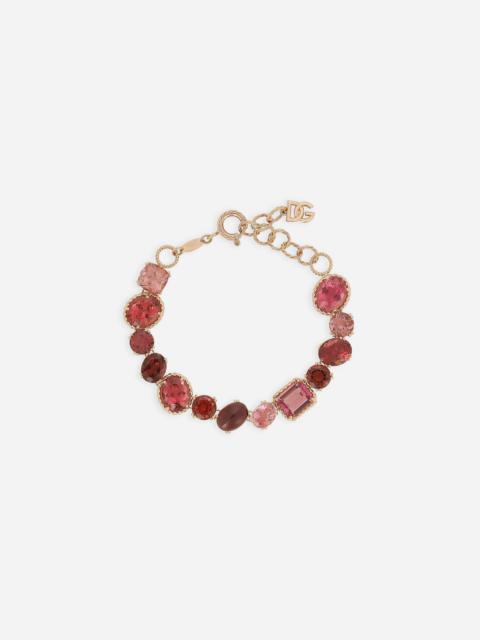 Anna bracelet in red gold 18kt with toumalines