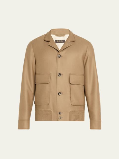 Loro Piana Men's Spagna Double-Face Wool Bomber Jacket