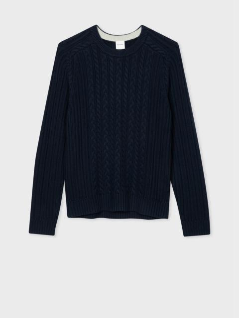 Cotton-Cashmere Cable Knit Sweater