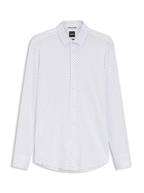 SLIM-FIT SHIRT IN ITALIAN-MADE PERFORMANCE-STRETCH JERSEY