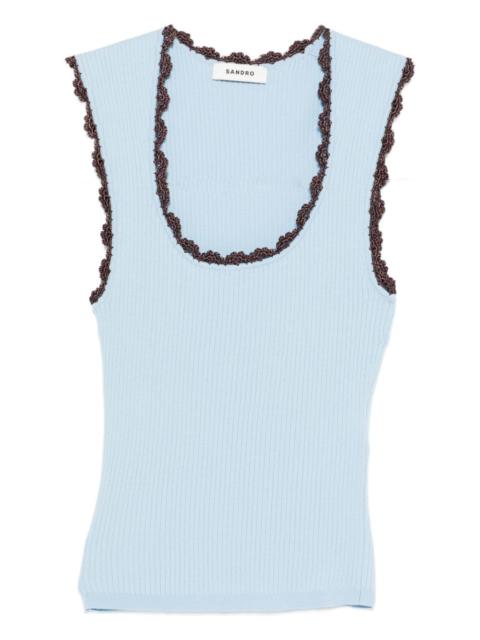 Sandro crochet-trim top