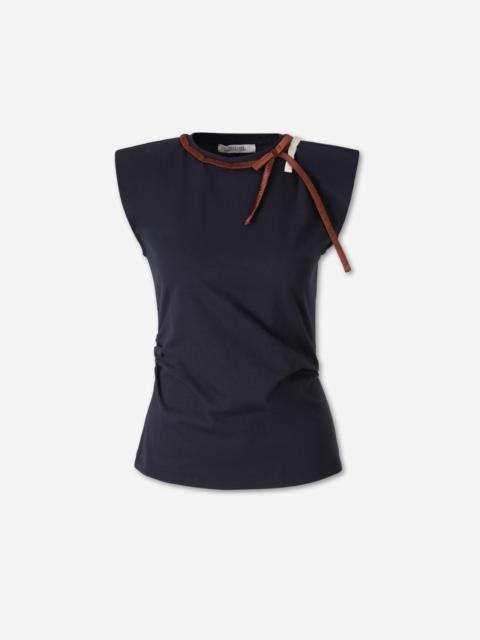 DOROTHEE SCHUMACHER PLAIN T-SHIRT WITH BOW