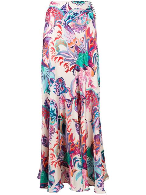 rabanne floral print maxi skirt