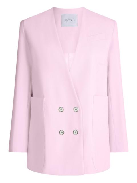PATOU double-breasted no collar blazer
