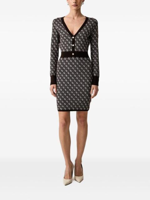GUESS USA monogram-print V-neck mini dress