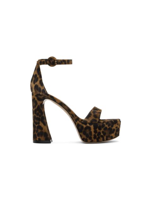 Gianvito Rossi Holly 120mm leopard 인쇄 샌들
