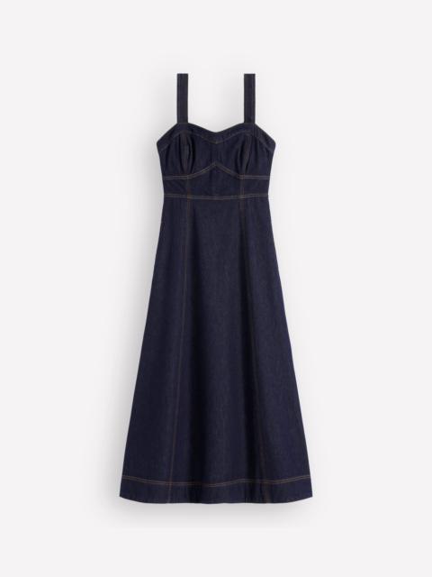 BODEN Panelled Bodice Denim Dress-Indigo