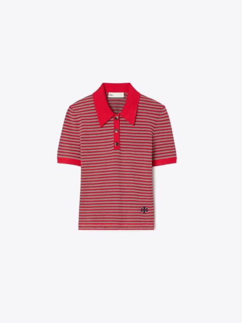 TORY BURCH Striped Viscose Polo