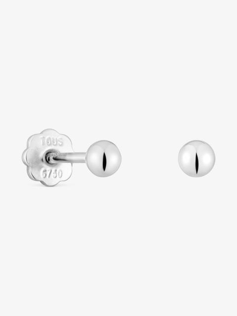 TOUS 3 mm 18K white gold Earrings Basics
