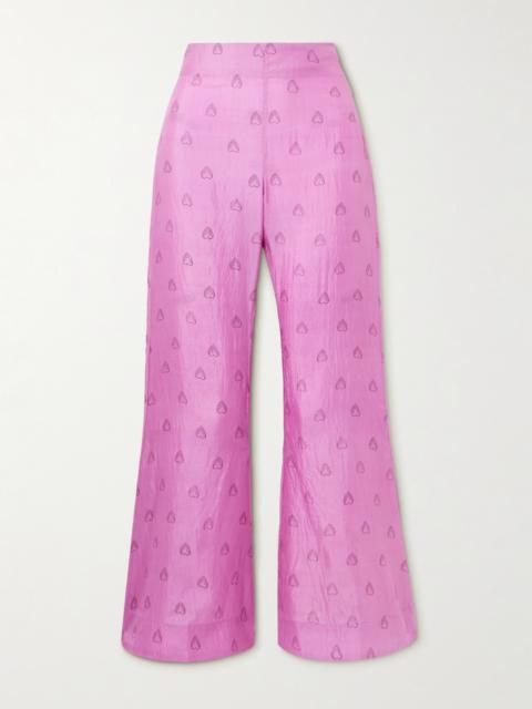 ALIX OF BOHEMIA Farah Printed Silk Flared Pants