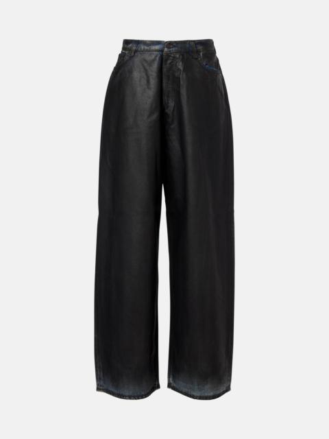 Acne Studios 2023 mid-rise wide-leg coated jeans