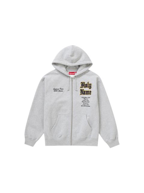 Supreme Supreme Salvation Zip Up Hooded Sweatshirt Heather Grey