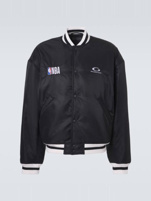 BALENCIAGA x NBA logo satin bomber jacket