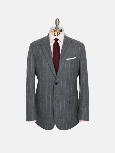 J. PRESS MADE-IN-CANADA LIGHT GREY CHALKSTRIPE WOOL FLANNEL 1902 MODEL SUIT