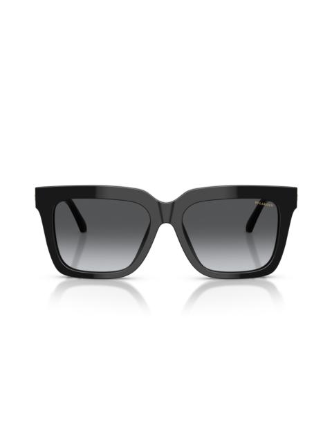 VERSACE Versace Medusa 55mm Polarized Square Sunglasses in Black/grey Gradient Polar