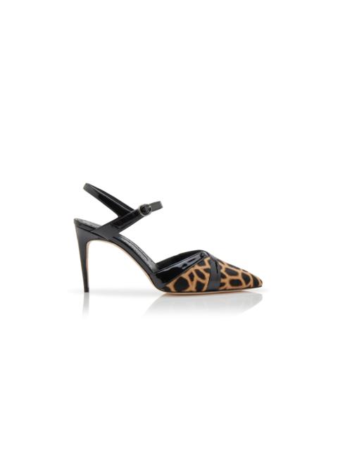 Black Calf Hair Animal Print Pumps