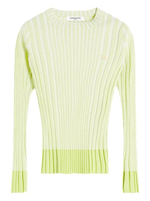 Maison Kitsuné striped logo knitwear