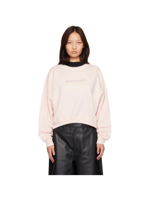 Palm Angels Pink Stud Logo Crew Sweatshirt