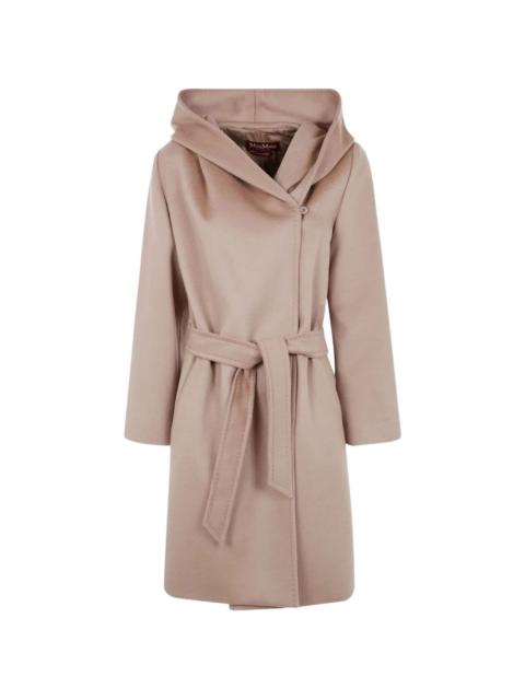 Max Mara belted-waist hooded coat