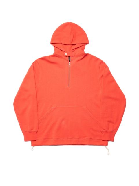 BEAMS PLUS Sweat Half Zip Hoodie - Red