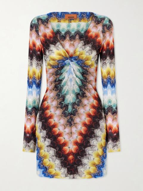 Missoni Metallic Crochet-knit Mini Dress