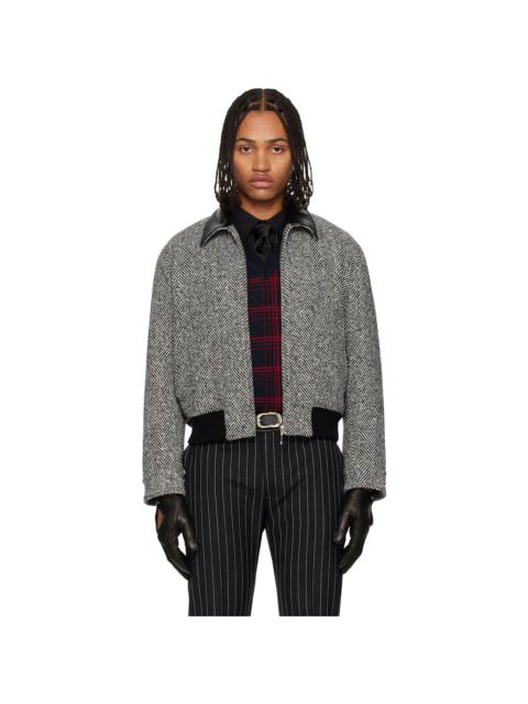 ERNEST W. BAKER Black & White Harrington Jacket