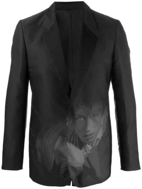 portrait print blazer jacket