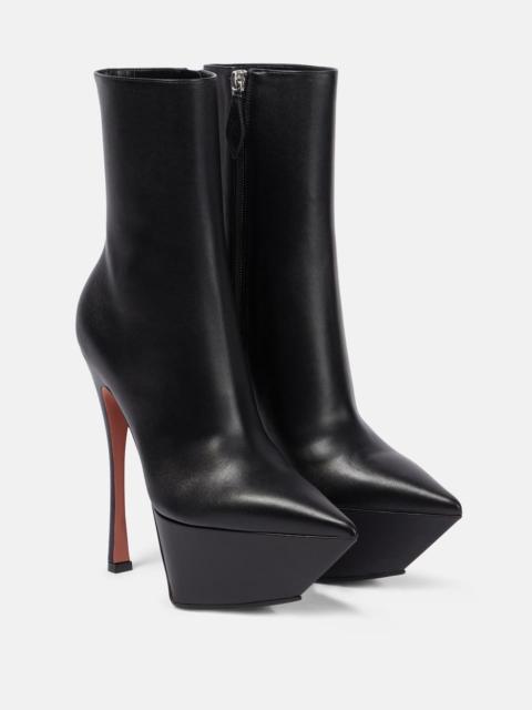 Amina Muaddi Yigit leather platform ankle boots