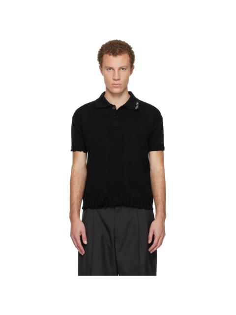 Marni Black Dishevelled Cotton Polo