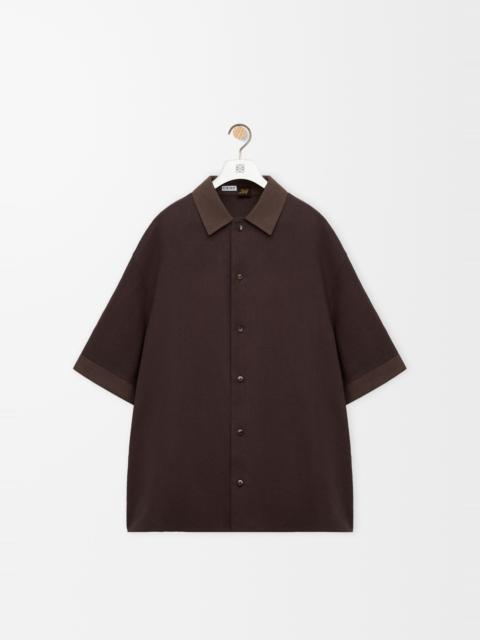 Loewe Short sleeve shirt in cotton and linen