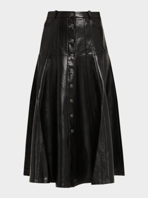 Cinq à Sept Veena Vegan Leather Midi Skirt