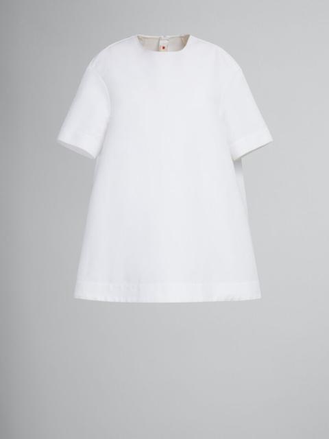 WHITE CADY MINI COCOON DRESS